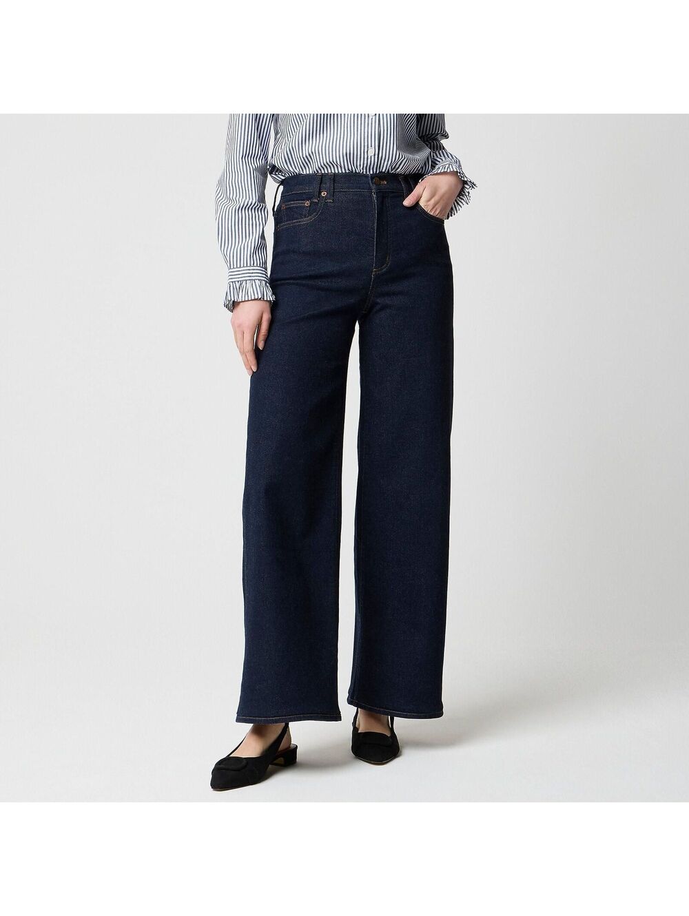 NWT J. Crew Factory Petite Modern Wide-Leg Jean- Size 25 Petite - MSRP $158
